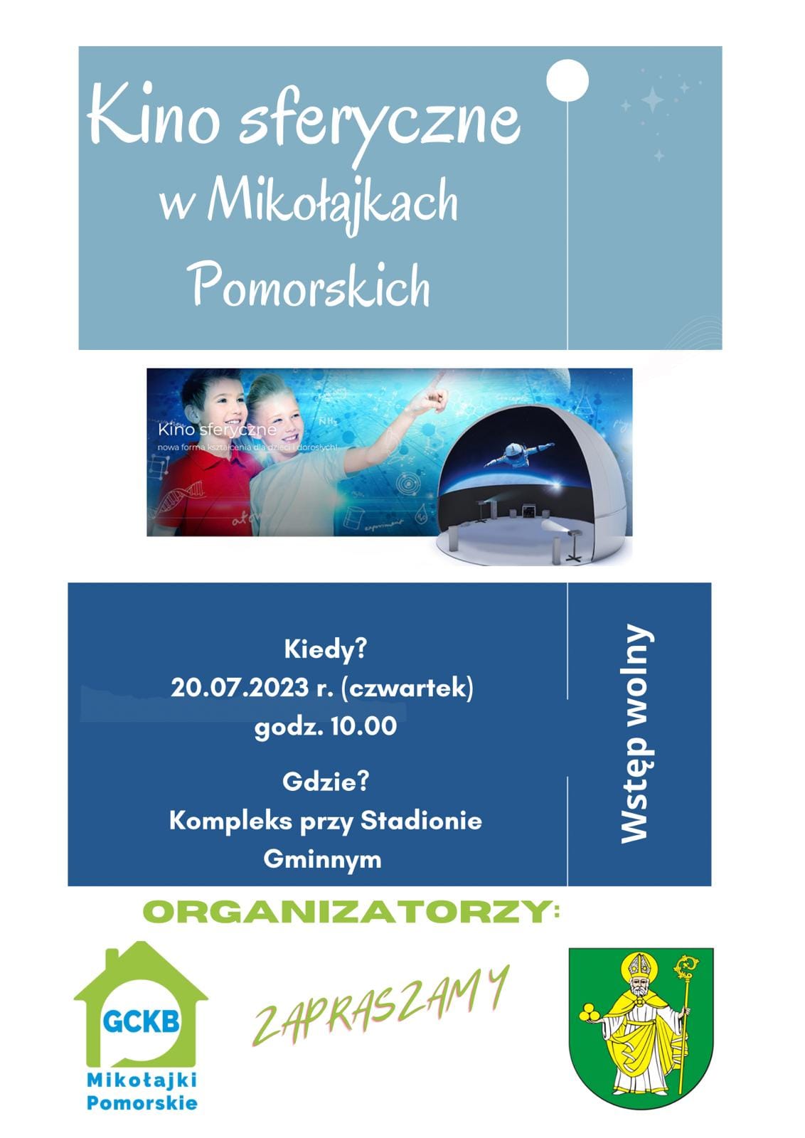 Kina sferyczne w&nbsp;Mikołajkach Pomorskich