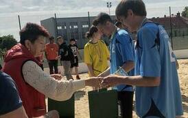 Powiatowe Igrzyska Młodzieży w Piłce Siatkowej Plażowej w Mikołajkach Pomorskich 32
