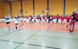 P&oacute;łfinal Wojew&oacute;dzkich Igrzysk Młodzieży w Unihokeju w kategorii dziewcząt w Prabutach 4