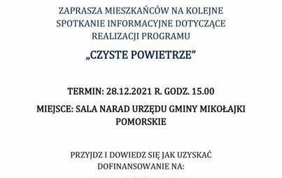 Zdjęcie do Czyste powietrze - spotkanie informacyjne