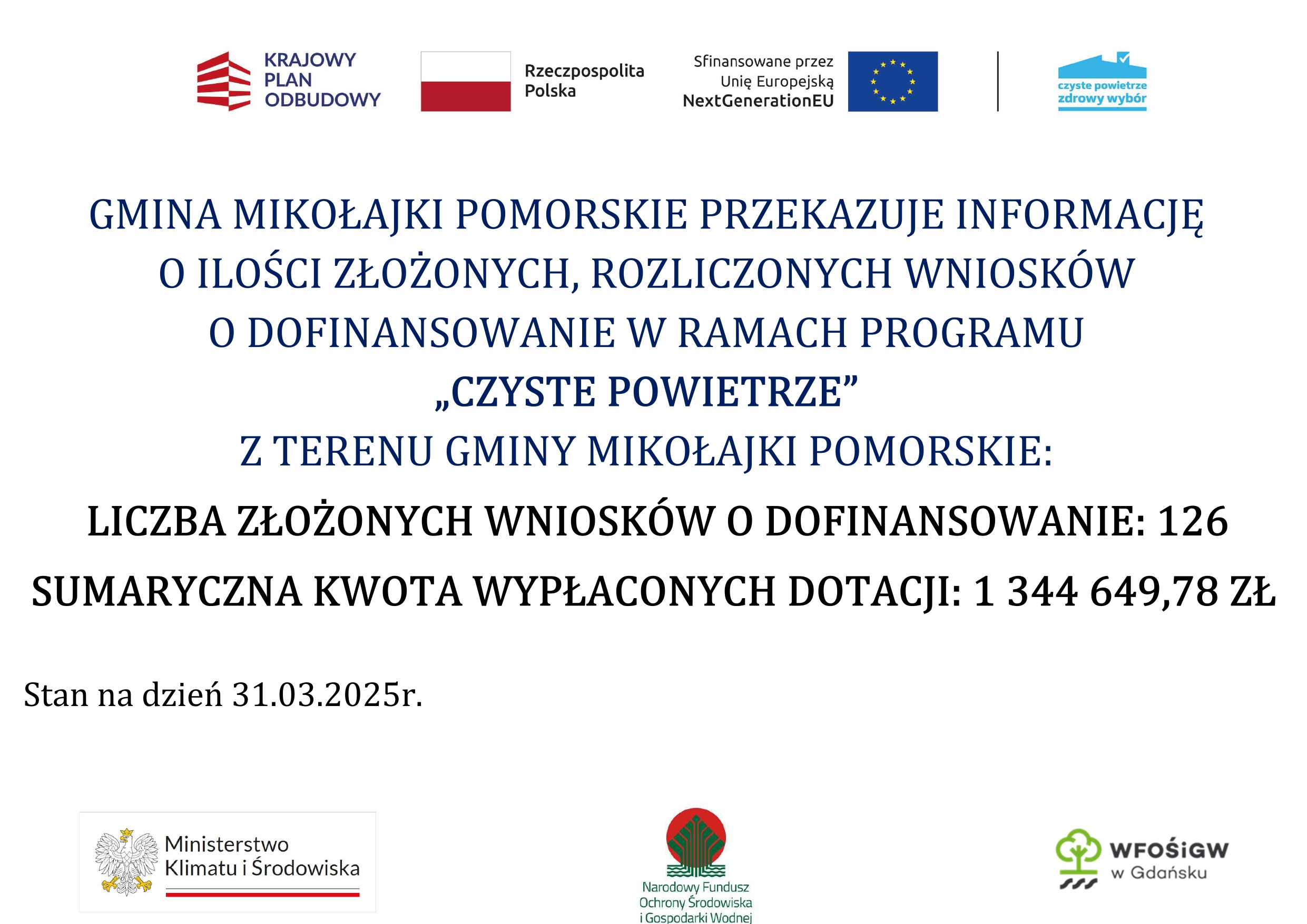 Ilość złożonych wniosków - plakat informacyjny