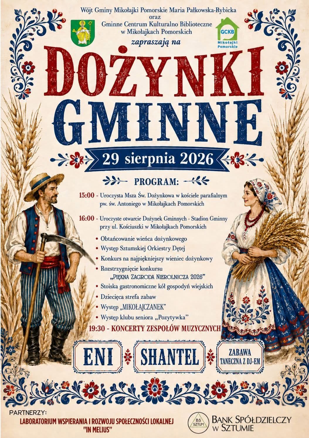 Dożynki Gminne w&nbsp;Mikołajkach Pomorskich 2026