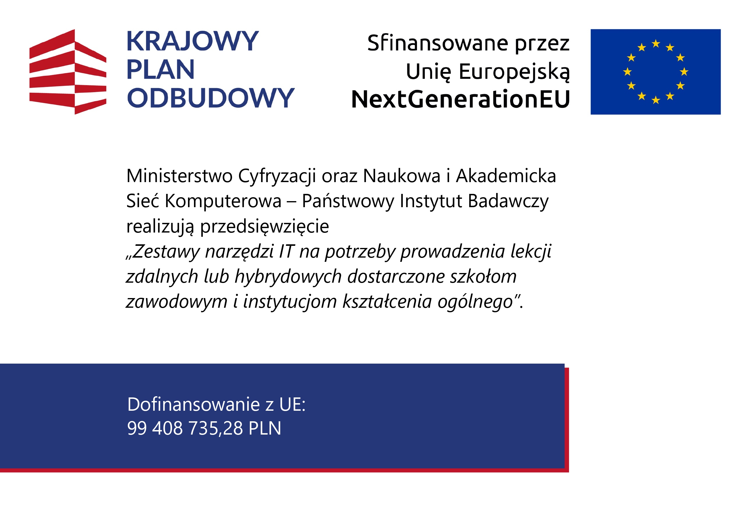 Sprzęt dla szk&oacute;ł z&nbsp;KPO &ndash; realizacja wskaźnika C12L &bdquo;Zestawy do nauczania zdalnego dla szk&oacute;ł&rdquo;