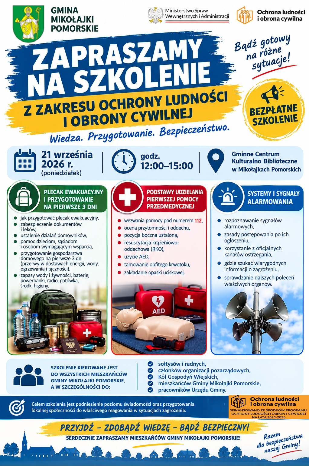 Szkolenie z&nbsp;zakresu ochrony ludności i&nbsp;obrony cywilnej.