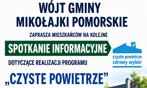 Plakat Spotkanie informacyjne dotyczące programu „Czyste Powietrze”